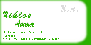 miklos amma business card